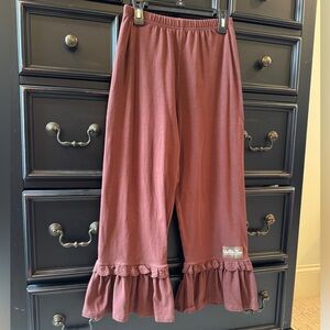 Matilda Jane girls Sz 10 brown ruffle pants